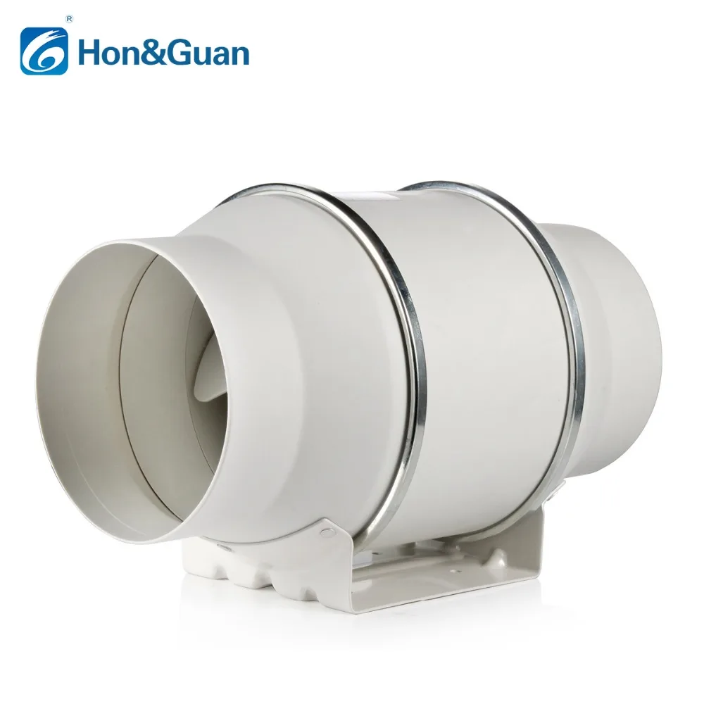 Hon&Guan 6\'\'Silent Inline Duct Fan for Kitchen Hood Ventilation Fresh Air System Bathroom Exhaust Extractor Ventilator Household