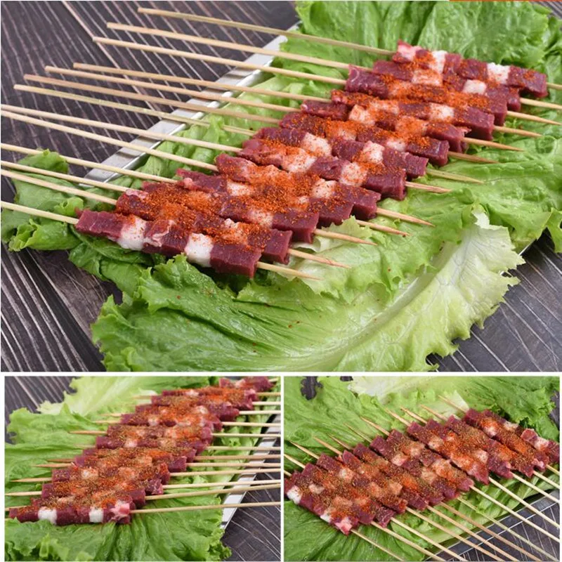 Máquina de cortar carne manual de grau alimentício, corda automática, máquina de cortar churrasco, espeto para churrasco