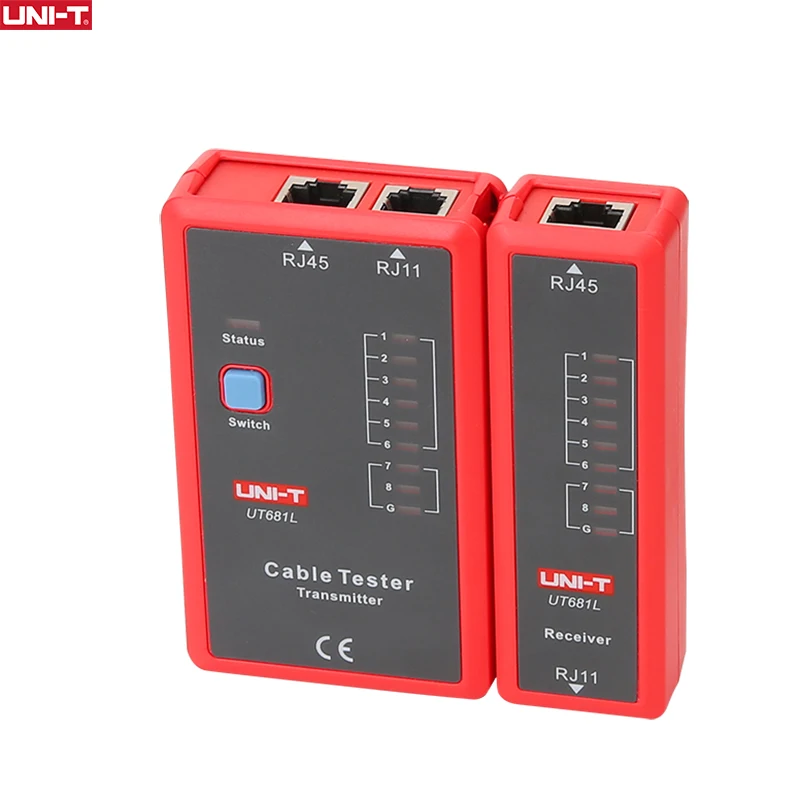 UNI-T Ut681l Rj45 Rj11 Kabel Lan Tester Netwerkkabel Telefoonlijn Dual-Use Tester Led Status Display Nc Reparatie Tool