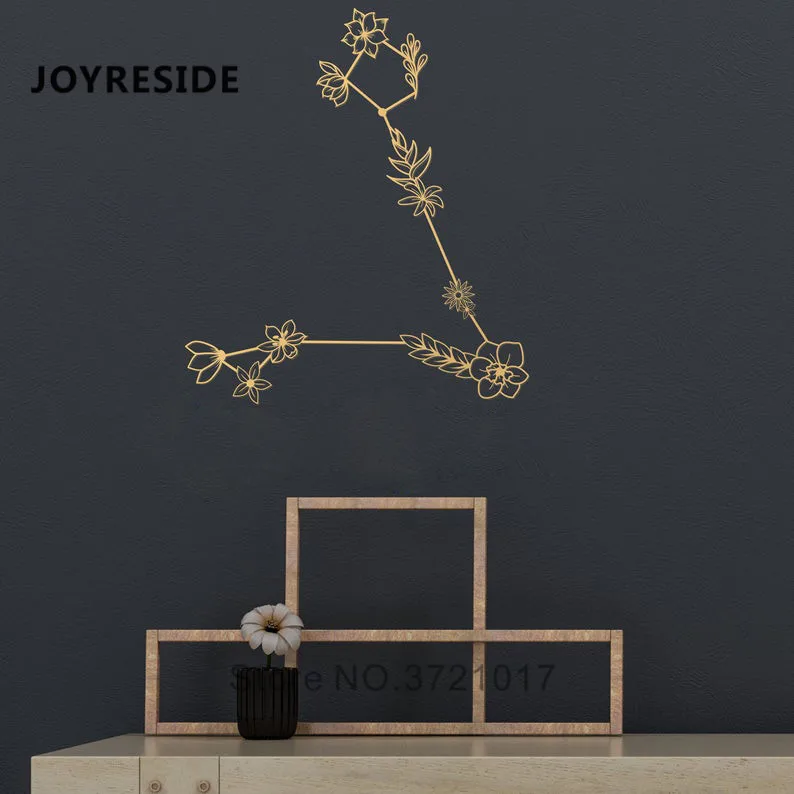 JOYRESIDE Pisces Zodiac Special Decal Wall Decor Home Livingroom Art Design Wall Stickers Astrological Sign Flower Pattern W135