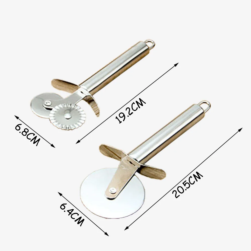 BETOHE Stainless steel single wheel pizza cutter Lace single wheel pizza knife Two wheel pizza cutter Baking tools