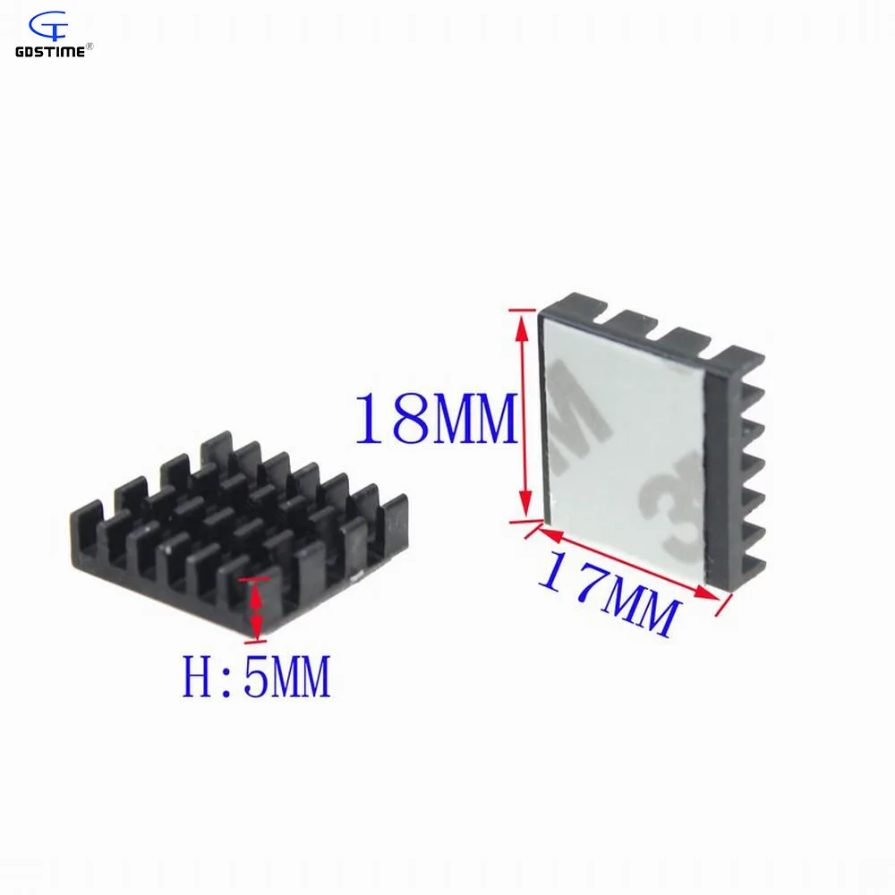 

Gdstime 12pcs Aluminum Heatsink 18x17x5mm IC CPU VGA RAM Memory Heat Sink Cooling Cooler with 3M Tape