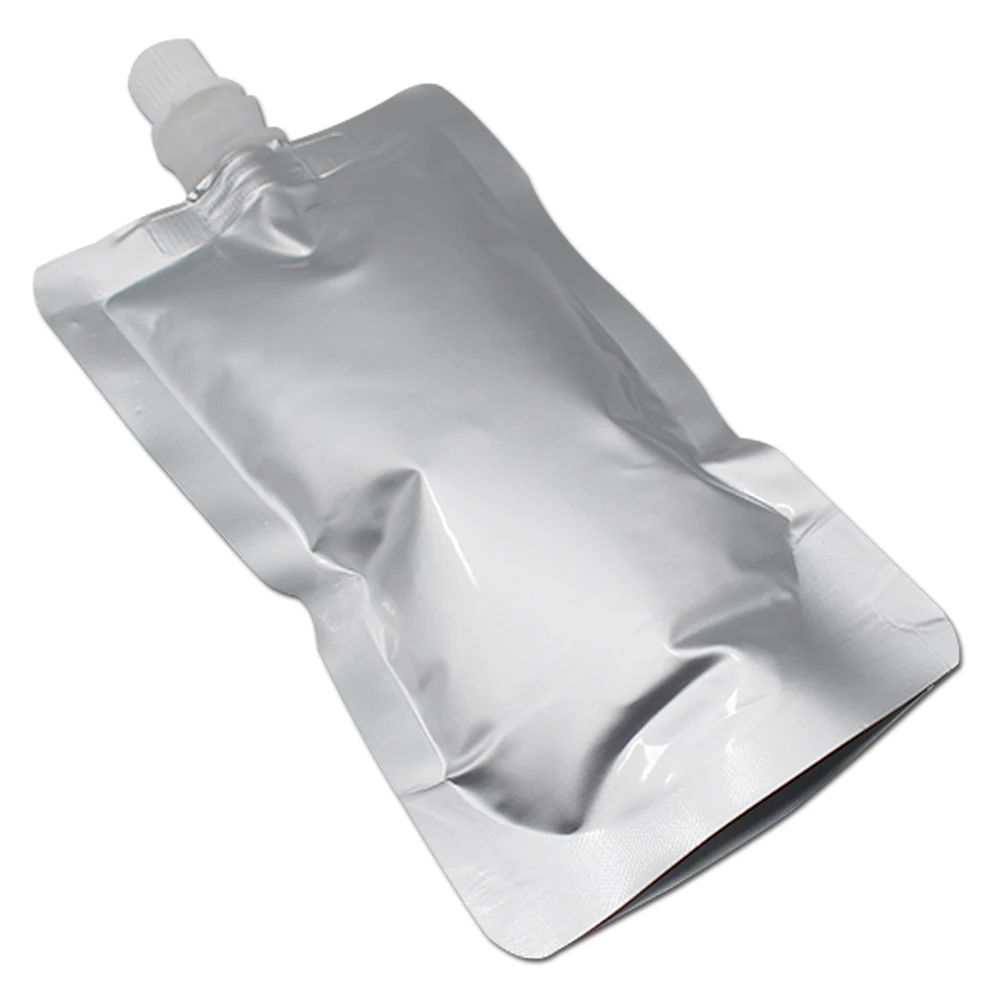 

5 Size StandUp Pure Aluminum Foil Spout Bag Drinking Milk Shampoo Plastic Spout Bag Drinking Bag 100pcs/lot Free shipping