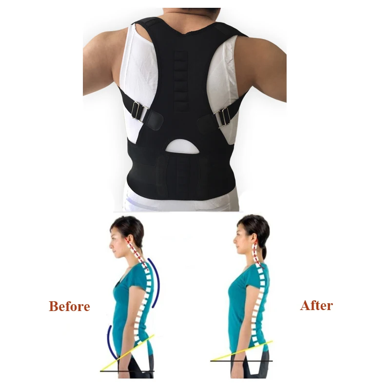 Adjustable Orthopedic Back Posture Support Braces Belt Corrector Posture Magentic Corrector de postura Shoulder Support Belt image 5