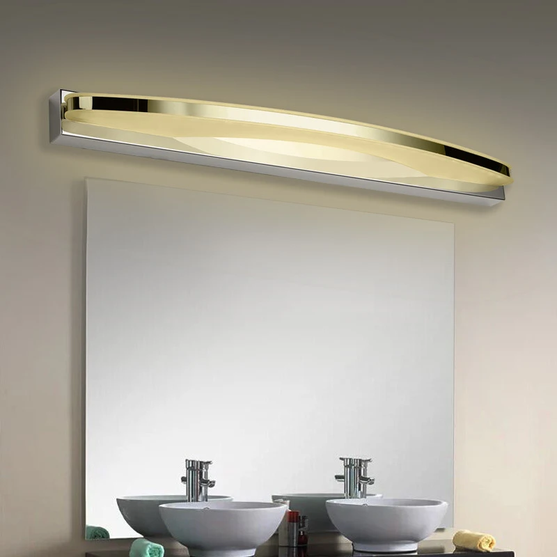 Modern Simple Stainless Steel Acrylic Lamp LED Mirror Headlight Waterproof Moisture Proof Bathroom/Toilet/Dressing Table AC 220V