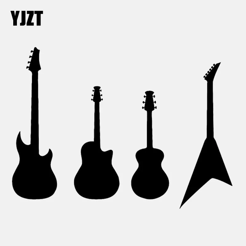 YJZT 13.4CM*9.8CM Electric Guitars Player Rock Star Musician Vinyl  Car Sticker C22-0622