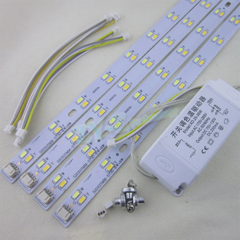 3 zestaw 52 cm led pcb lampa sufitowa płytki PCB SMD 5730 ściemniania taśmy 8 W 16 W 24 W 32 W mix kolor panel światła pcb z kierowcą pcb rury