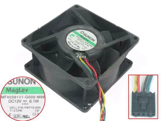 

SUNON MF80381V1-Q000-M99 Server Cooling Cooling Fan DC 12V 0.51A 6.1W 80x80x38mm