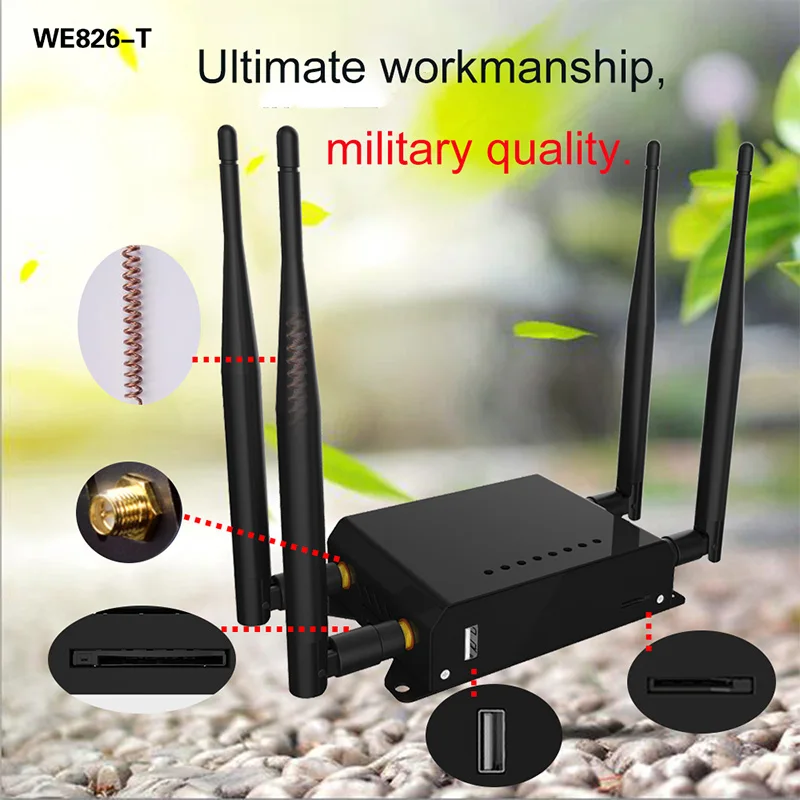 ZBT 3G 4G Router 300Mbps LTE WiFi Router Hopspot OpenWRT Firmware 4*LAN Sim Card Slot 4 External Antennas