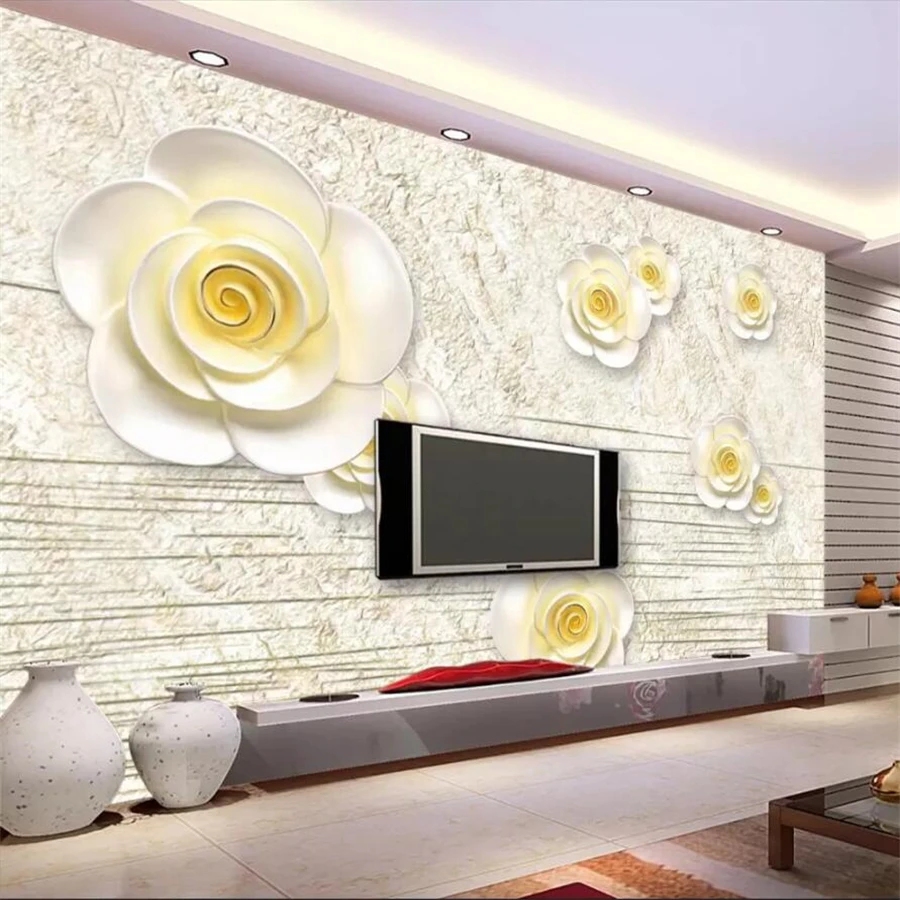 

wellyu Custom wallpaper 3d Обои living room bedroom photo mural embossed flowers TV background wall papel de parede 3d wallpaper