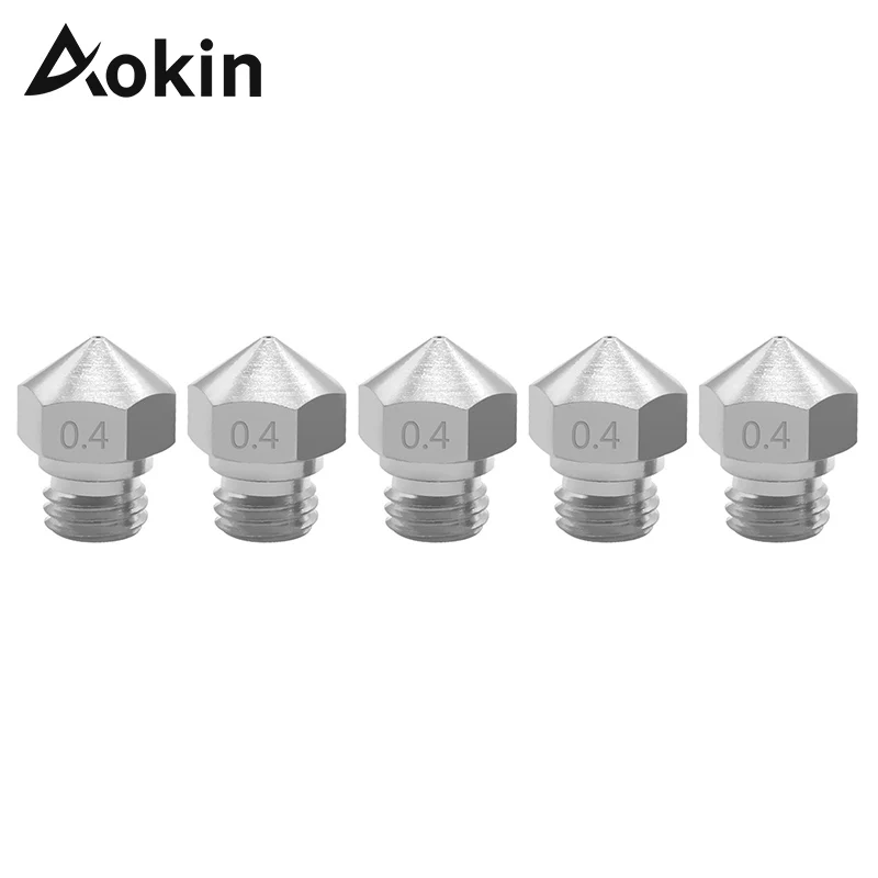 5pcs 3D Printer MK10 Extruder 0.2mm 0.3mm 0.4mm 0.5mm 0.6mm 0.8mm 1.0mm M7 Threaded mk10 Stainless Steel Nozzle 1.75mm Filament