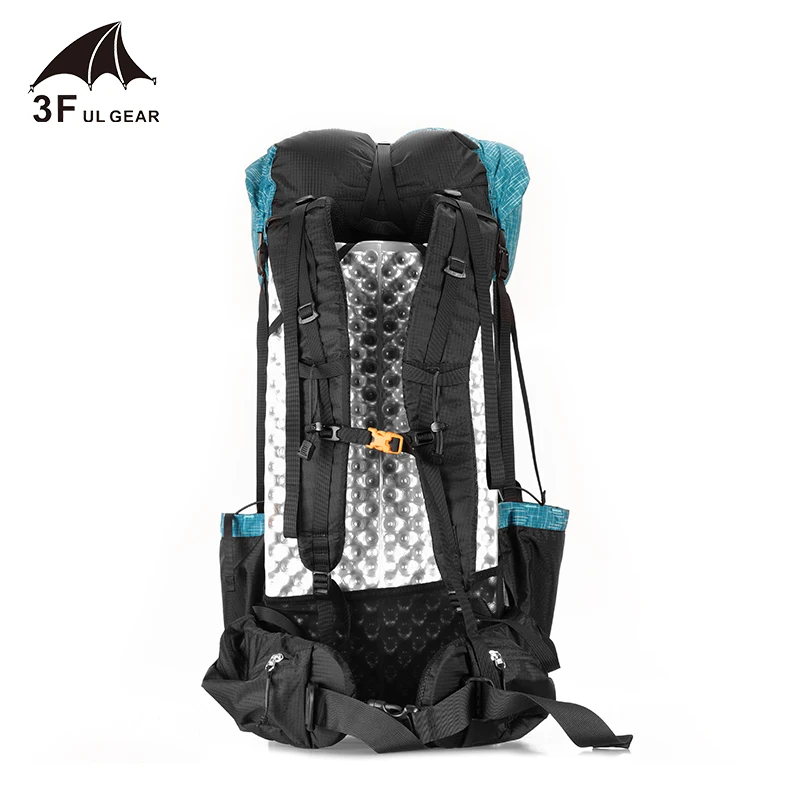 Mochila de senderismo resistente al agua 3F, bolsa ligera para acampar, viajes, montañismo, Trekking, 40 + 16l, UL GEAR