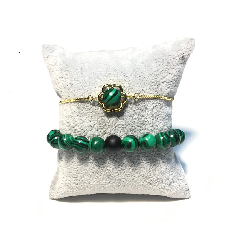 New Fashion Bracelet For Women Men 2pcs/Set Couple Braclet For Lovers Malachite Stone Beads Braslet Pulseras Para Pareja Joias