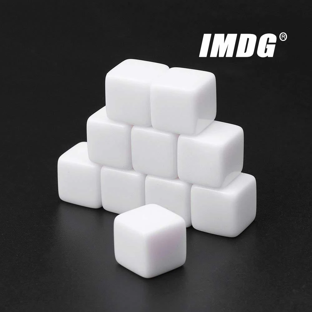 10pcs/pack New Acrylic 18mm White Blank Dice Teaching Props Game Accessories Mathematical Tools Square Corner