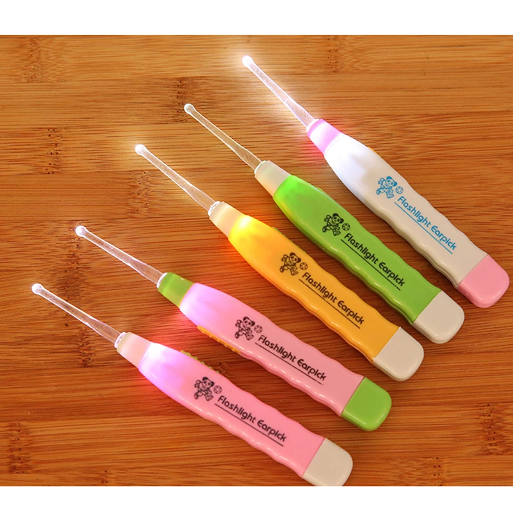 2017 Baby Care  Ear Spoon Light Child Ears Cleaning With Light Earwax Spoon Digging Luminous Dig Ear Syringe