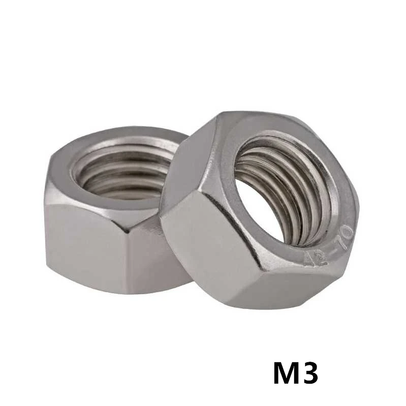 

1000pcs M3 Hex Nut DIN934 A2-70 304 Stainless steel Metal Hexagon Nut