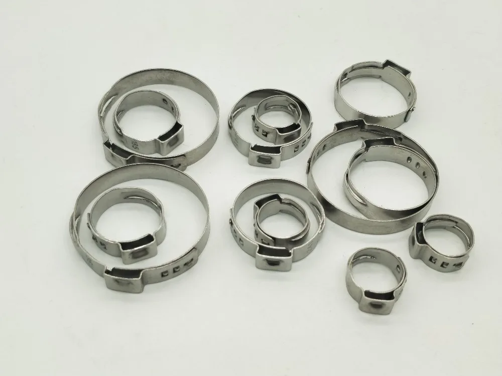 

Free shipping big size pipe Clamps High Quality 6PCS Stainless Steel 304 Single Ear Hose Clamps Assortment Kit Single