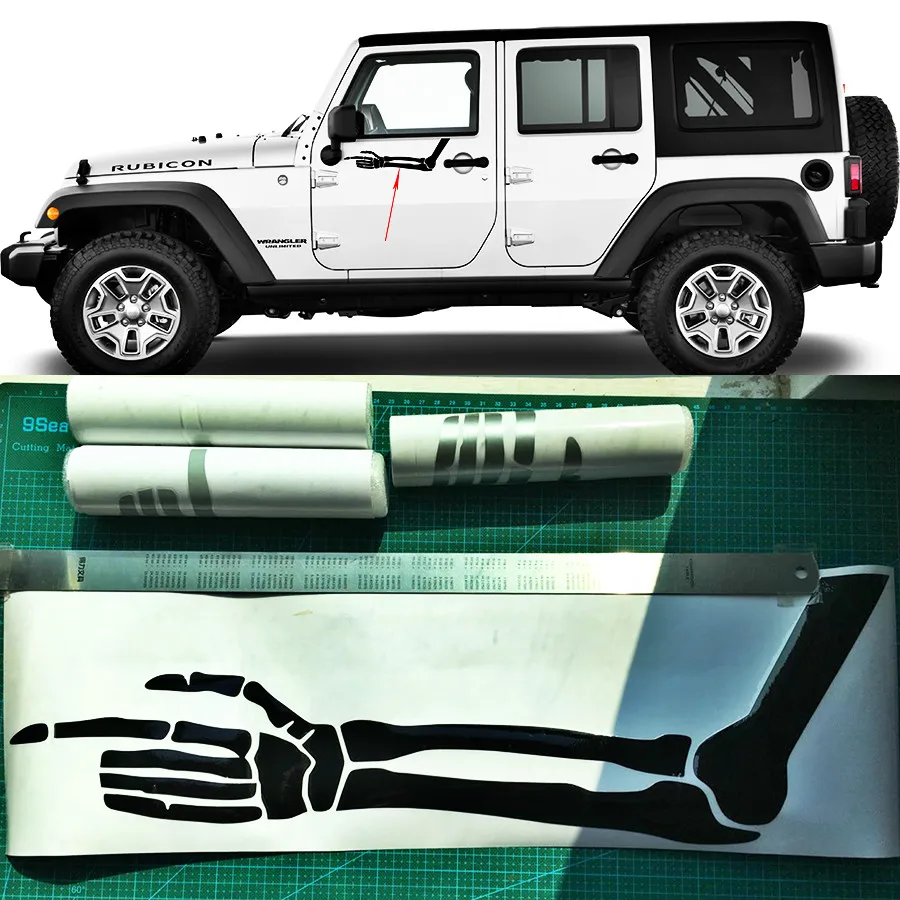 

car decals 1 Piece left skull hand arm funny car sticker for candy pickup jeep door rear window customized