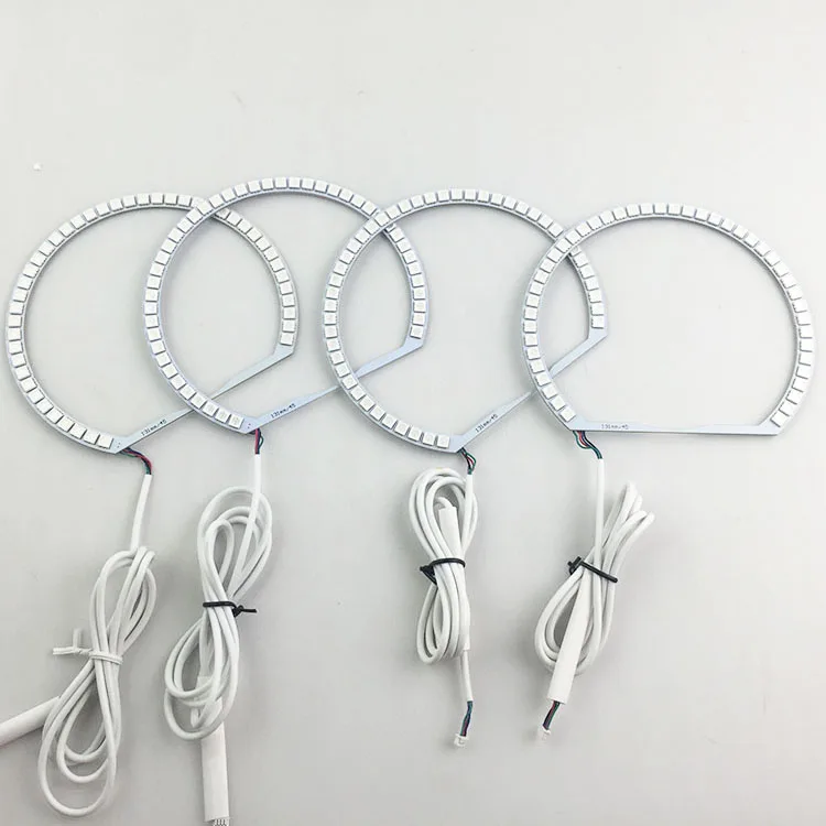 Anneaux yeux d'ange LED RGB ultra lumineux, 72mm 80mm 85mm 90mm 95mm 100mm 105mm 110mm 115mm 120mm 126mm 140mm 131mm 146mm 158mm, 2 pièces