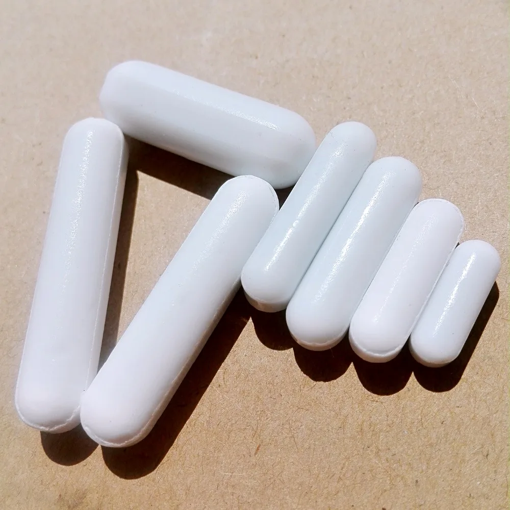 7pcs Laboratory PTFE Magnetic Stirrer Mixer Stir Bars White Color Cylindrical Stirring rod