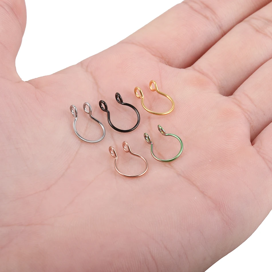 1PC Steel Fake Nose Ring Labret Lip Ring C Clip Lip Helix Piercing Tragus Faux Septum Rings Hoop Neus Piercing Jewelry