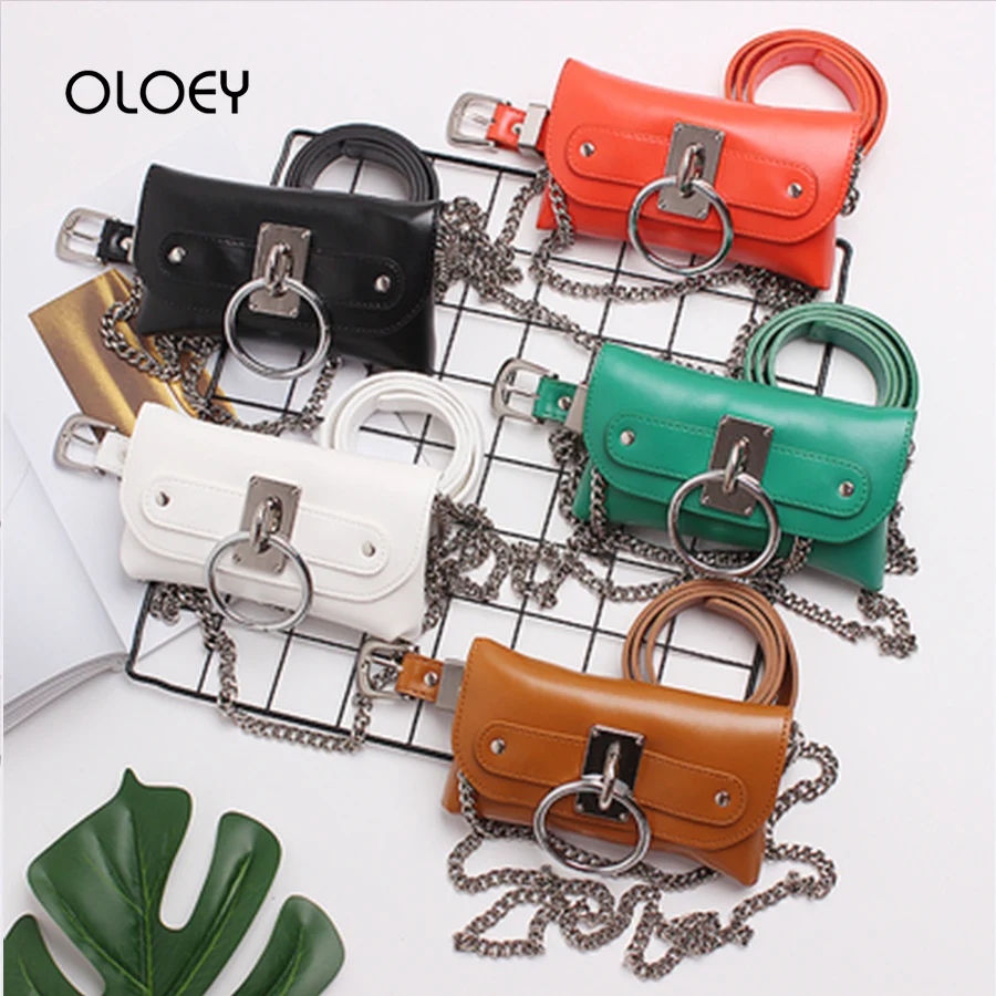 Waist Bag Women Shoulder Bags 2019 New Summer Ring Chain Dual-use Belt With Detachable Mini Bag Tide All-match Cloth Accessories