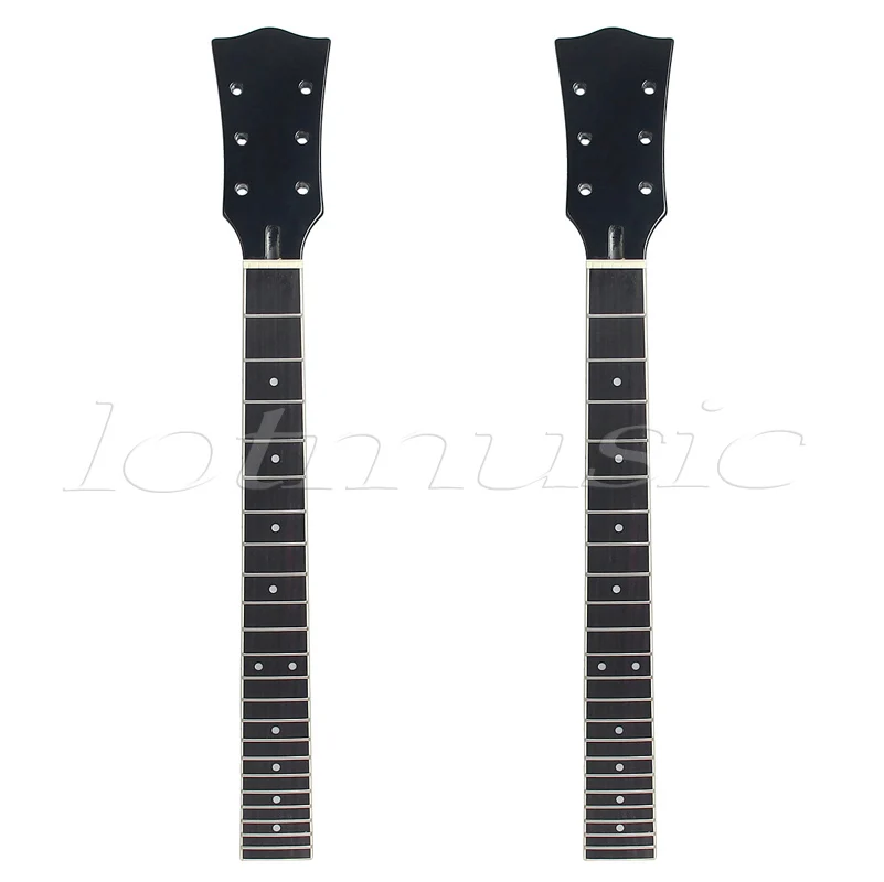 

2 set 22 Frets Guitar Neck Mahogany Rosewood Solid Black Finish For Electric Guitar Replacement