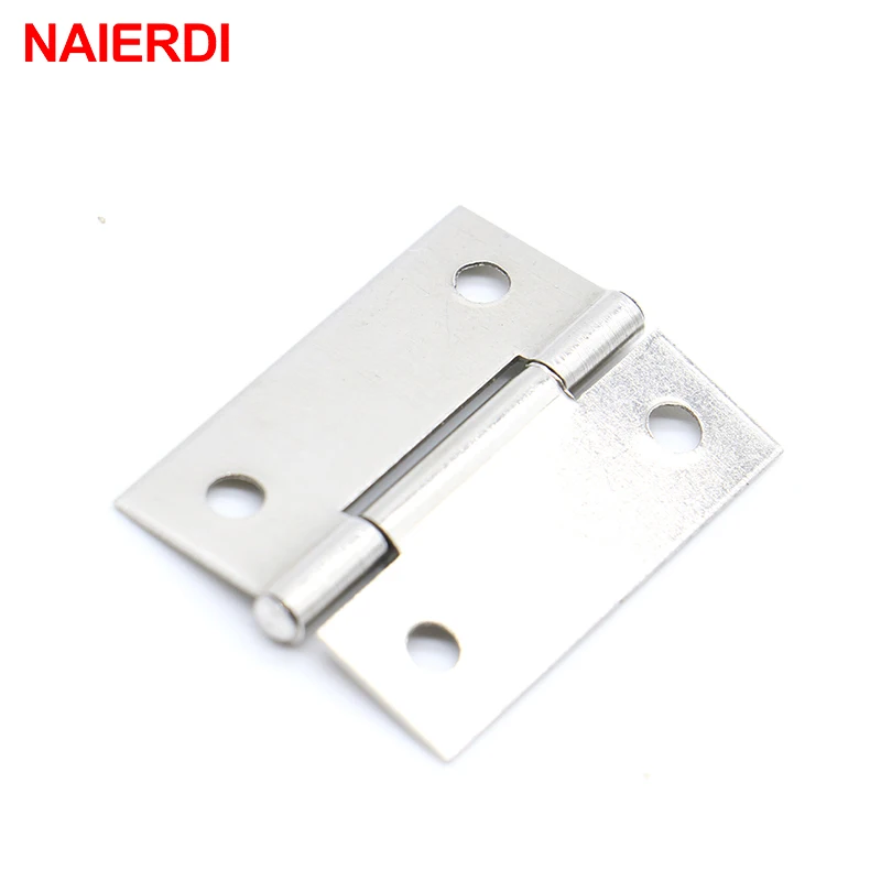 NAIERDI 20pcs Cabinet Hinges 1.5Inch Stainless Steel Mini Drawer Jewelry Box Hinge Silver Door Hinge For Decoration Hardware