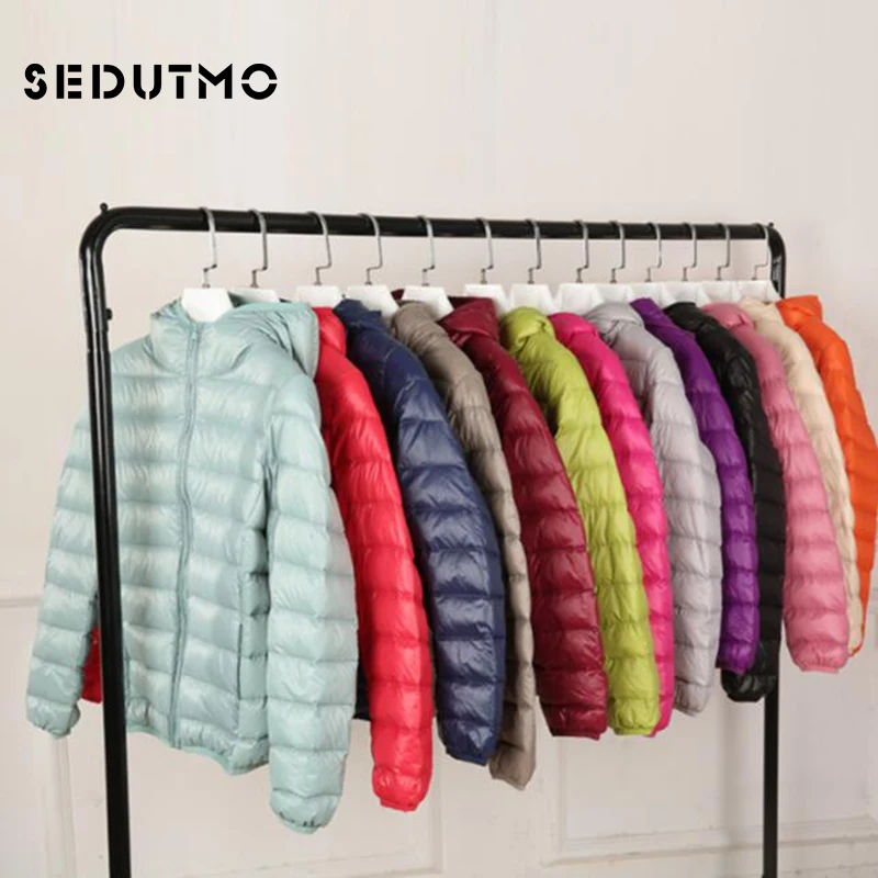 SEDUTMO – veste en duvet de canard Ultra légère pour femme, manteau court à capuche, bouffante, parka de printemps, ED658