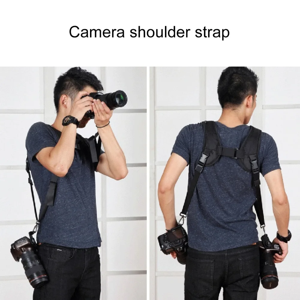 PULUZ Quick Release Double Shoulder Harness Soft Pad Decompression Foam Strap Belt for DSLR Digital Cameras