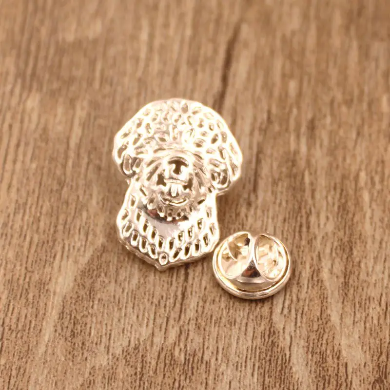 Mdogm Lagotto Romagnolo Dog Animal Brooches And Pins  Suit Metal Small Father Collar Badges Gift For Male Men B154