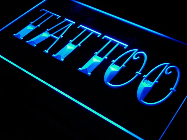 i550 Tattoo Shop Bar Pub Art Piercing LED Neon Light Light Signs On/Off Switch 20+ Colors 5 Sizes