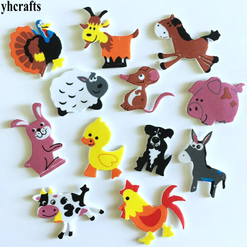 Fazenda Animal Pecuária Espuma Adesivos, Scrapbooking Kit, Presentes do dia das crianças, OEM recompensa por atacado, 120Pcs