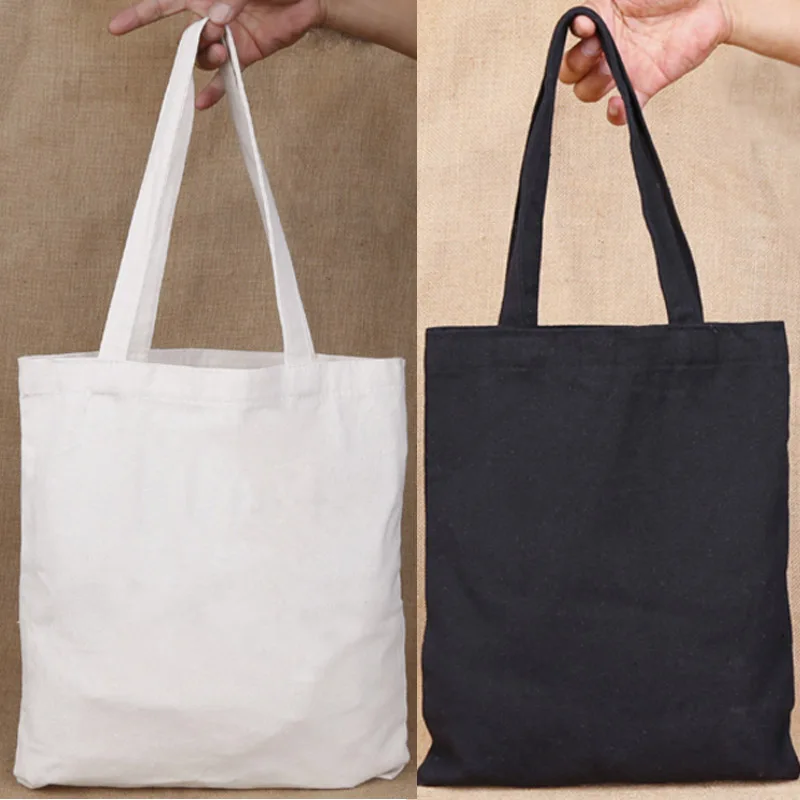 Cotton Plain Tote Bag with logo printing Party Favor Holder Pouch Shopping Handbag