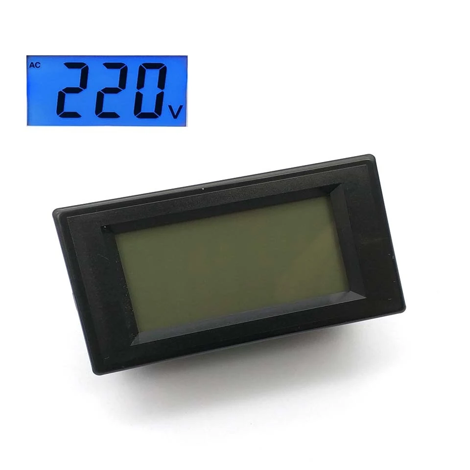 VoltmeterดิจิตอลแรงดันPanel Meterมินิแอมมิเตอร์แผงปัจจุบันMeter Testerที่มีจอแสดงผลLEDสีดำกรณีAC80-500Vจอแอลซีดี