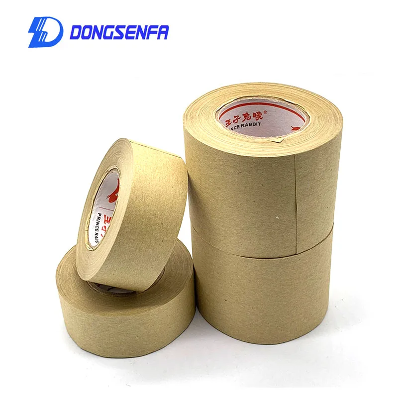 DONGSENFA  Wet Water Kraft Paper Adhesive Tape Painting -used Water-soluble Tape Sealed Water Activated Carton Painting Sticker