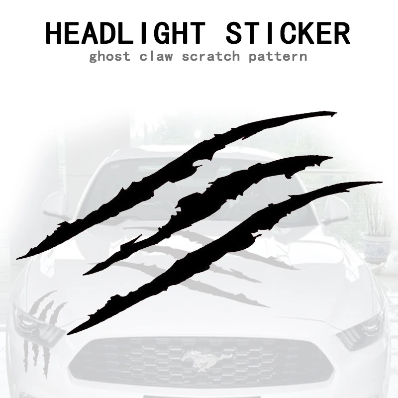 Car Styling Scratch Stripe Headlight Decal Sticker 40 x 12cm For Volkswagen BMW E46 E39 Mini Cooper Audi A4 B6 B8 A5 Ford Fiesta