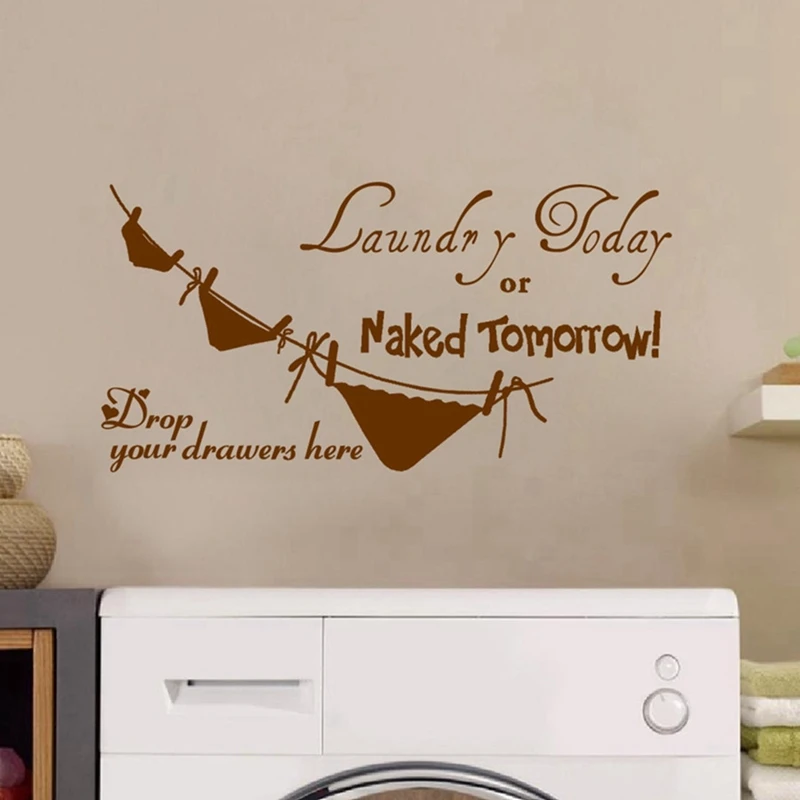 ebay hot selling, Laundry Today or Naked Tomorrow - Removable Vinyl Philosophy of life funny Wall Decal stickers