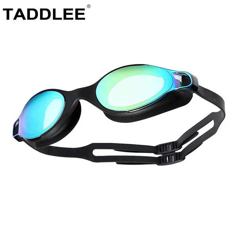 Taddlee Brand Electroplating UV Waterproof Anti fog Swimwear Eyewear Swimming Diving Water Glasses Adjustable Goggles Women Men