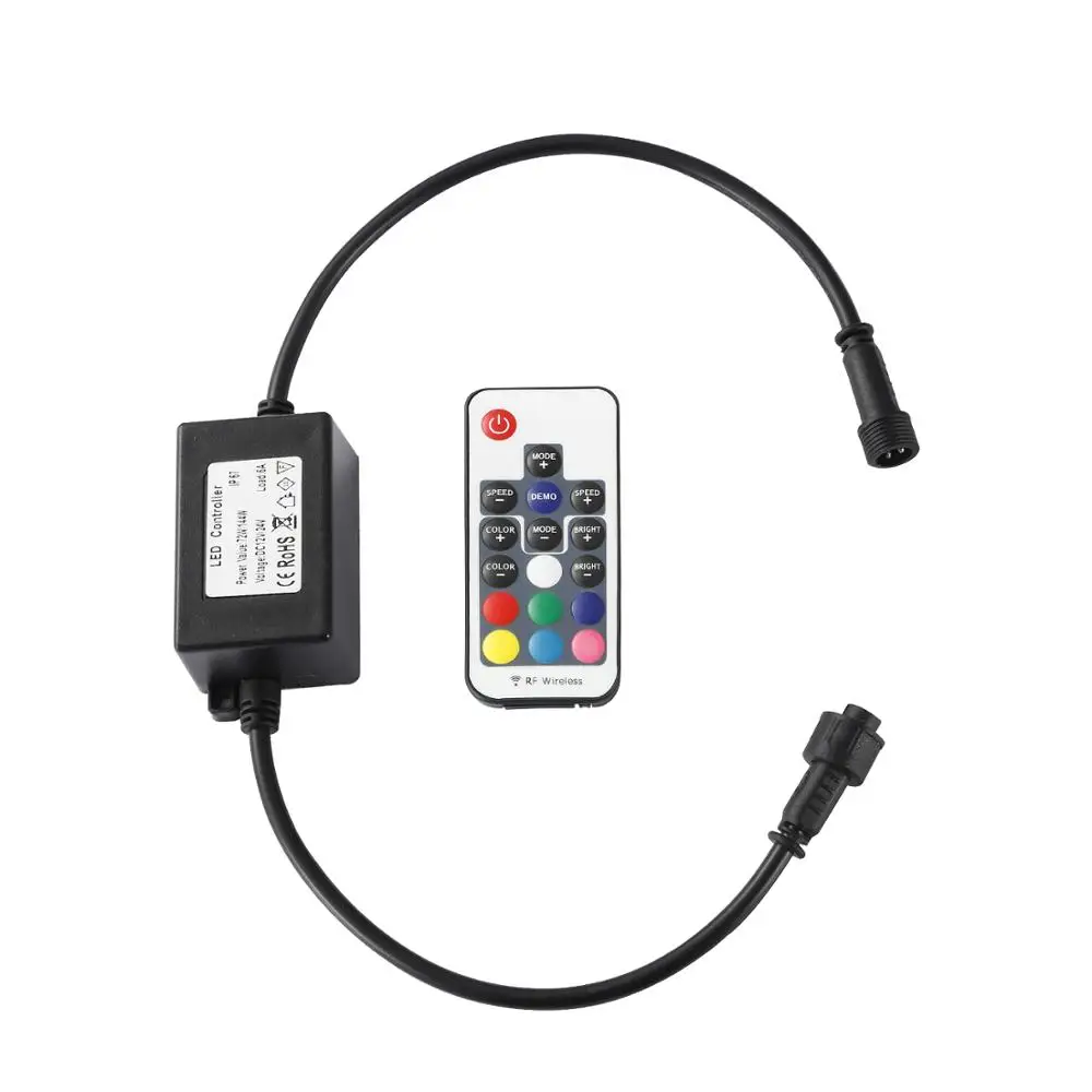 Imagem -04 - Led Rgb Controler 24key 16 Cores e Moder ir Remote Controller Controles Cores Changebale Levou Lâmpadas Ip67 à Prova d Água Z101 72 w