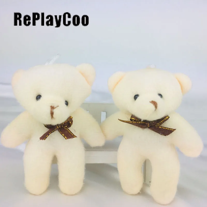 

50PCS/LO TMini Teddy Bear Stuffed Plush Toys 12cm Small Bear Stuffed Toys pelucia Pendant Kids Birthday Gift Party Decor DWJ050