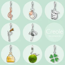 Treble Clef Hearts Koala Revolver Fashion Tools Bag Apple Clover Charm Pendant,2019 Fashion New Jewelry 925 Sterling Silver Gift