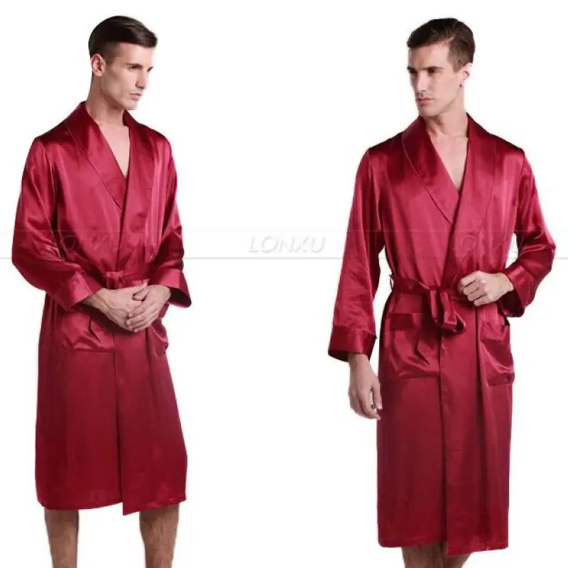 Mens Silk Satin Pajamas Pajama Pyjamas Robe Robes Bathrobe Nightgown Loungewear U.S.S,M,L,XL,2XL,3XL Plus __5Colors
