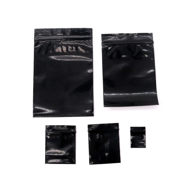 100 pçs/lote Preto Pequeno Zip lock Sacos de Plástico Porcas Moedas Pulseira Jóias Embalagem Sacos pequenos sacos de zíper do saco de Plástico ziplock