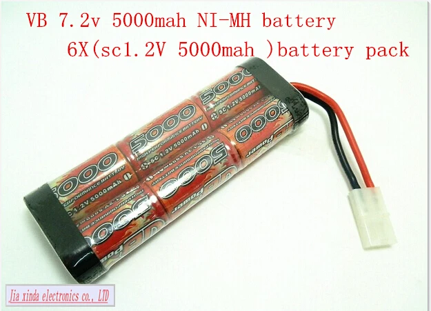 

VB 7.2V 5000mah NI-MH Rechargeable battery pack 6*(sc1.2V 5000mah) Super power remote control car Nickel metal hydride battery