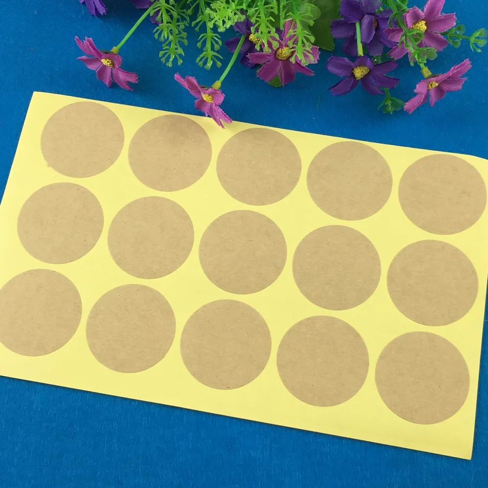 

300PCS/Lot 4cm circular kraft paper Adhesive Labels sealing Stickers packaging For Jewelry/Box/gift/car/envelope