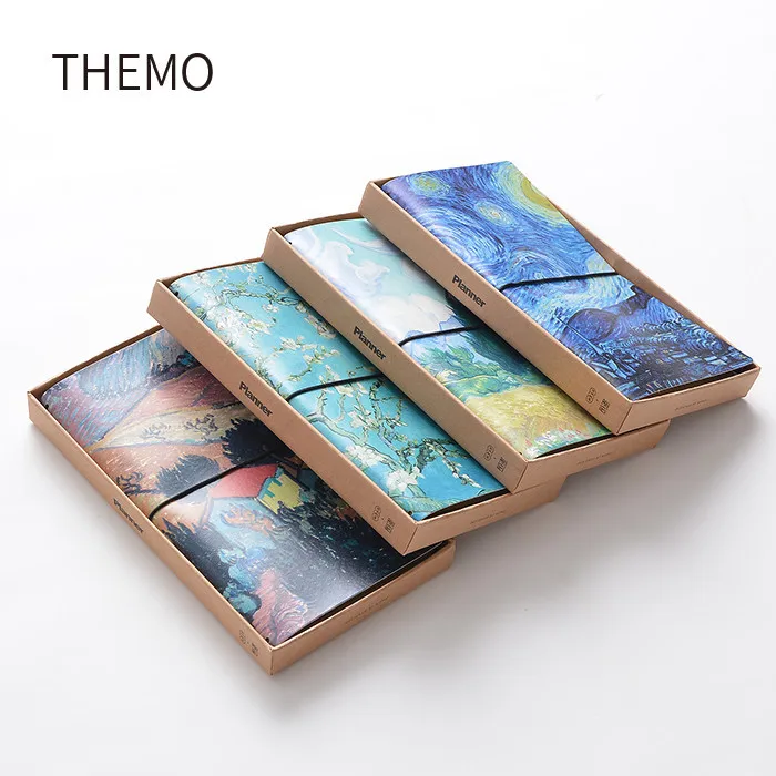 Van Gogh oil painting PU Leather Cover Notebook travel Diary Book Exercise Composition Binding Note Notepad Gift Stationery