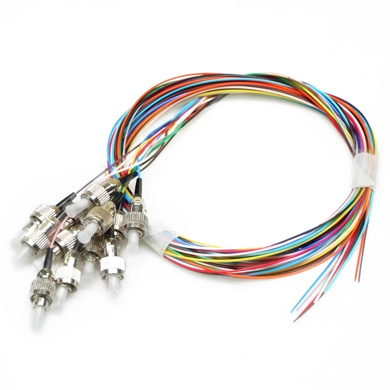 Оптоволоконный кабель SM 9/125um, 12 цветов, с зажимом класса А, ftth FC UPC, 2 шт.