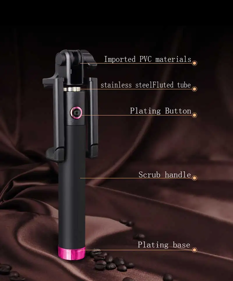 범용 휴대용 유선 신축성 셀카 스틱, 아이폰 삼성 갤럭시 화웨이 소니 HTC 샤오미 미니 스틱 삼각대 모노포드