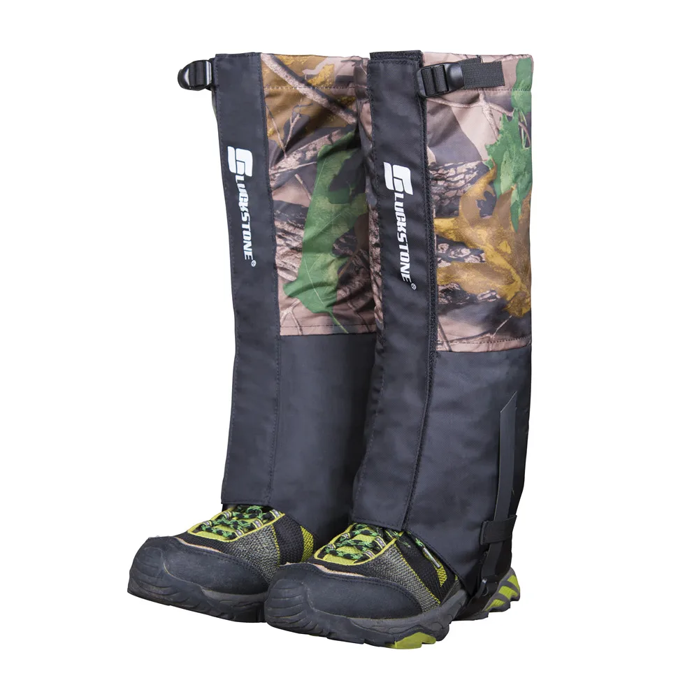 Outdoor 1 Pair Camouflage Wear-resistant Waterproof Hiking Climbing Hunting Snow Legging Cover Boot Gaiters With Adhesive